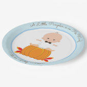 Boy Pompoen Baby shower Papier Borden Papieren Bordje (Gekanteld)