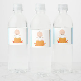 Boy Pompoen Baby shower Waterflesetiketten Waterfles Etiket
