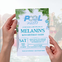 Boy Pool Party Invitation – Cool Dude Birthday Kaart