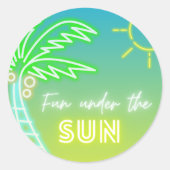 Boy Pool Party Ronde Sticker (Voorkant)