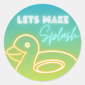 Boy Pool Party Ronde Sticker (Voorkant)