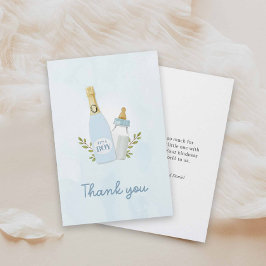 Boy Poppin Bottles Baby Shower Thank you Card Bedankkaart