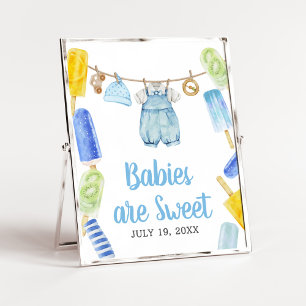 Boy Popsicle Baby shower Baby's zijn zoet Poster