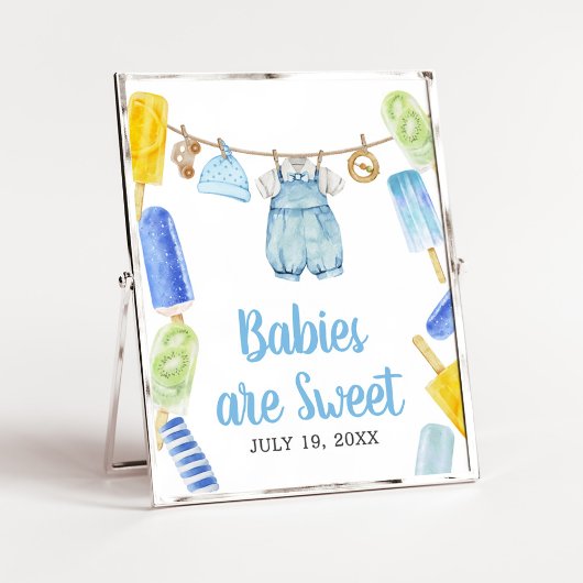 Boy Popsicle Baby shower Baby's zijn zoet Poster