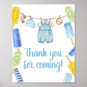 Boy Popsicle Baby shower Bedankt voor je komst Poster (Voorkant)