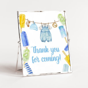 Boy Popsicle Baby shower Bedankt voor je komst Poster