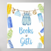 Boy Popsicle Baby shower Boeken en geschenken Poster (Voorkant)