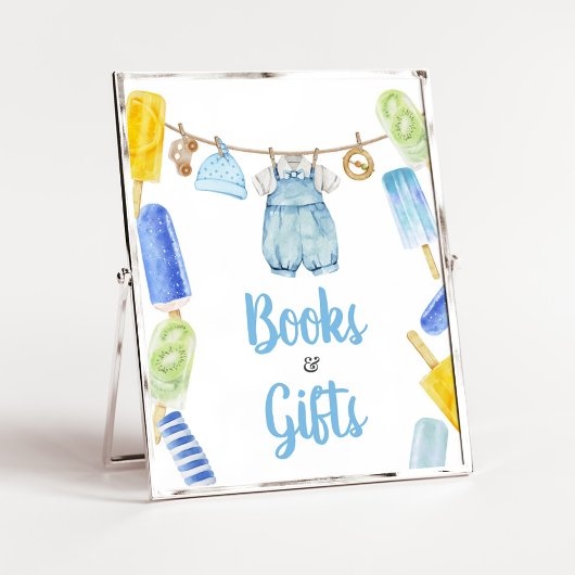Boy Popsicle Baby shower Boeken en geschenken Poster