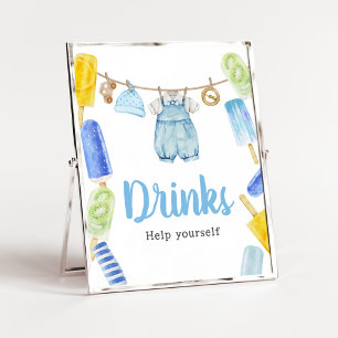 Boy Popsicle Baby shower Drinken Poster
