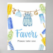 Boy Popsicle Baby shower Favors Poster (Voorkant)