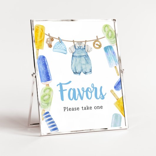 Boy Popsicle Baby shower Favors Poster