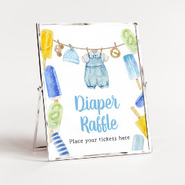 Boy Popsicle Baby shower Luier Raffle Poster