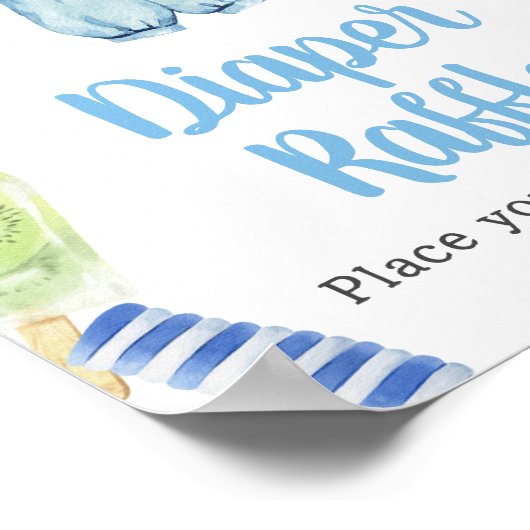 Boy Popsicle Baby shower Luier Raffle Poster (Hoek)