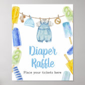 Boy Popsicle Baby shower Luier Raffle Poster (Voorkant)
