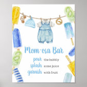 Boy Popsicle Baby shower Mom Osa Bar Poster (Voorkant)