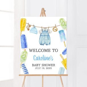 Boy Popsicle Baby shower Welkom Poster