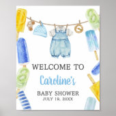 Boy Popsicle Baby shower Welkom Poster (Voorkant)