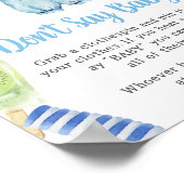 Boy Popsicle Baby shower Zeg geen Baby Poster (Hoek)