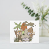 Boy Prehistorische Life Briefkaart (Staand voorkant)