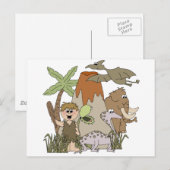 Boy Prehistorische Life Briefkaart (Voorkant / Achterkant)