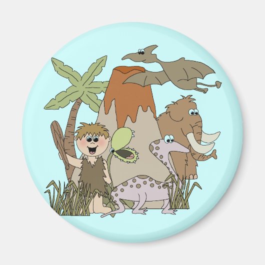 Boy Prehistorische Life Magneet (Voorkant)