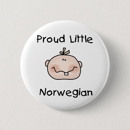 Boy Proud Little Norway Ronde Button 5,7 Cm (Voorkant)