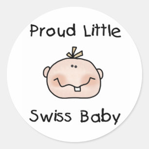 Boy Proud Zwitserse Baby Ronde Sticker