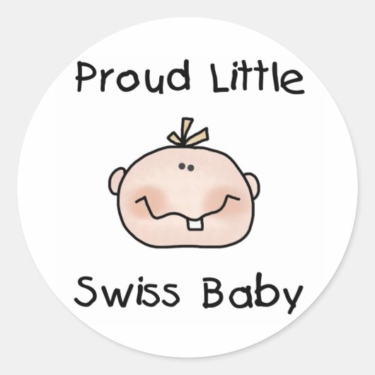 Boy Proud Zwitserse Baby Ronde Sticker (Voorkant)