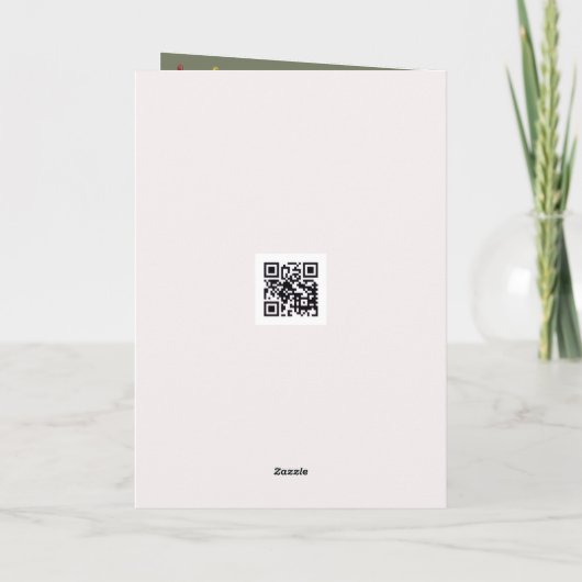 Boy Pulling a Sled With Christmas Evergreen Boughs Kaart (Achterkant)