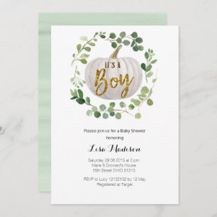 BOY Pumpkin Baby shower Uitnodiging