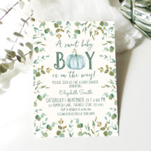 Boy Pumpkin & Eucalyptus Baby shower