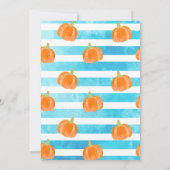 Boy Pumpkin First Birthday Invitations Autumn Herf Kaart (Achterkant)