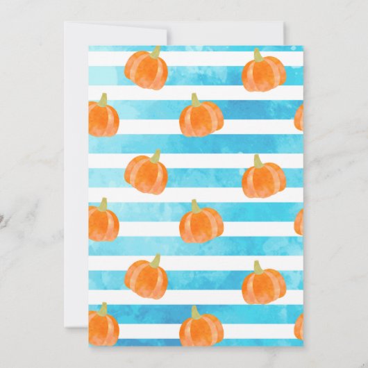 Boy Pumpkin First Birthday Invitations Autumn Herf Kaart (Achterkant)