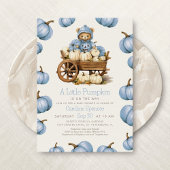 Boy Pumpkin Harvest Autumn Baby shower Kaart