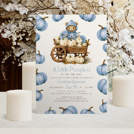 Boy Pumpkin Harvest Autumn Baby shower Kaart