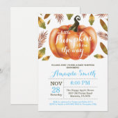 Boy Pumpkin Herfst Baby shower Uitnodiging (Voorkant / Achterkant)
