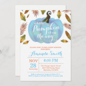 Boy Pumpkin Herfst Baby shower Uitnodiging (Voorkant / Achterkant)