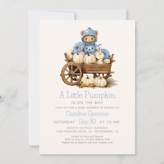 Boy Pumpkin Herfst Beer Baby shower Kaart (Voorkant)