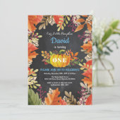 Boy Pumpkin Herfst Birthday Uitnodiging (Staand voorkant)