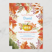 Boy Pumpkin Herfst Birthday Uitnodiging (Voorkant / Achterkant)