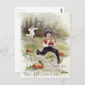Boy Pumpkin Patch Spookkostuum Briefkaart (Voorkant / Achterkant)