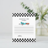 Boy Race Car Birthday Party Time Capsule Note Card (Staand voorkant)