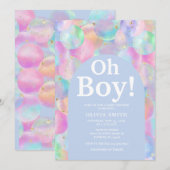 Boy Rainbow Balloons Blue Arch Baby shower Kaart (Voorkant / Achterkant)