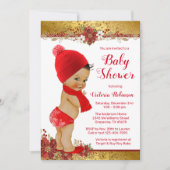 Boy Red Gold Kerst Baby shower Etnisch Kaart (Voorkant)