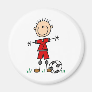 Boy Red Uniform Soccer Magneet