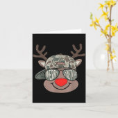 Boy Reindeer Hat Camo Hat Merry Christmas Xmas Boy Kaart (Gele Bloem)