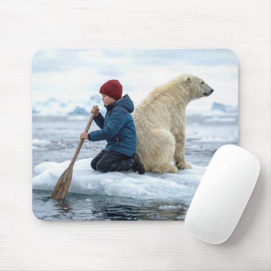 Boy Rescuing a Polar Bear Muismat (Met muis)