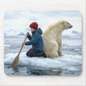 Boy Rescuing a Polar Bear Muismat (Voorkant)