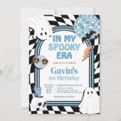 Boy Retro Ghost Halloween Verjaardag Kaart (Voorkant)