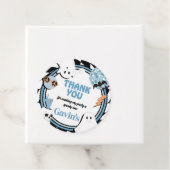 Boy Retro Ghost Halloween Verjaardag Ronde Bedankjes Labels (In situ)